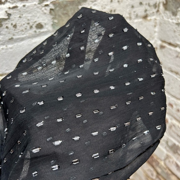 Old Navy black and silver sheer sleeved dress in size medium. - Picture 3 of 8